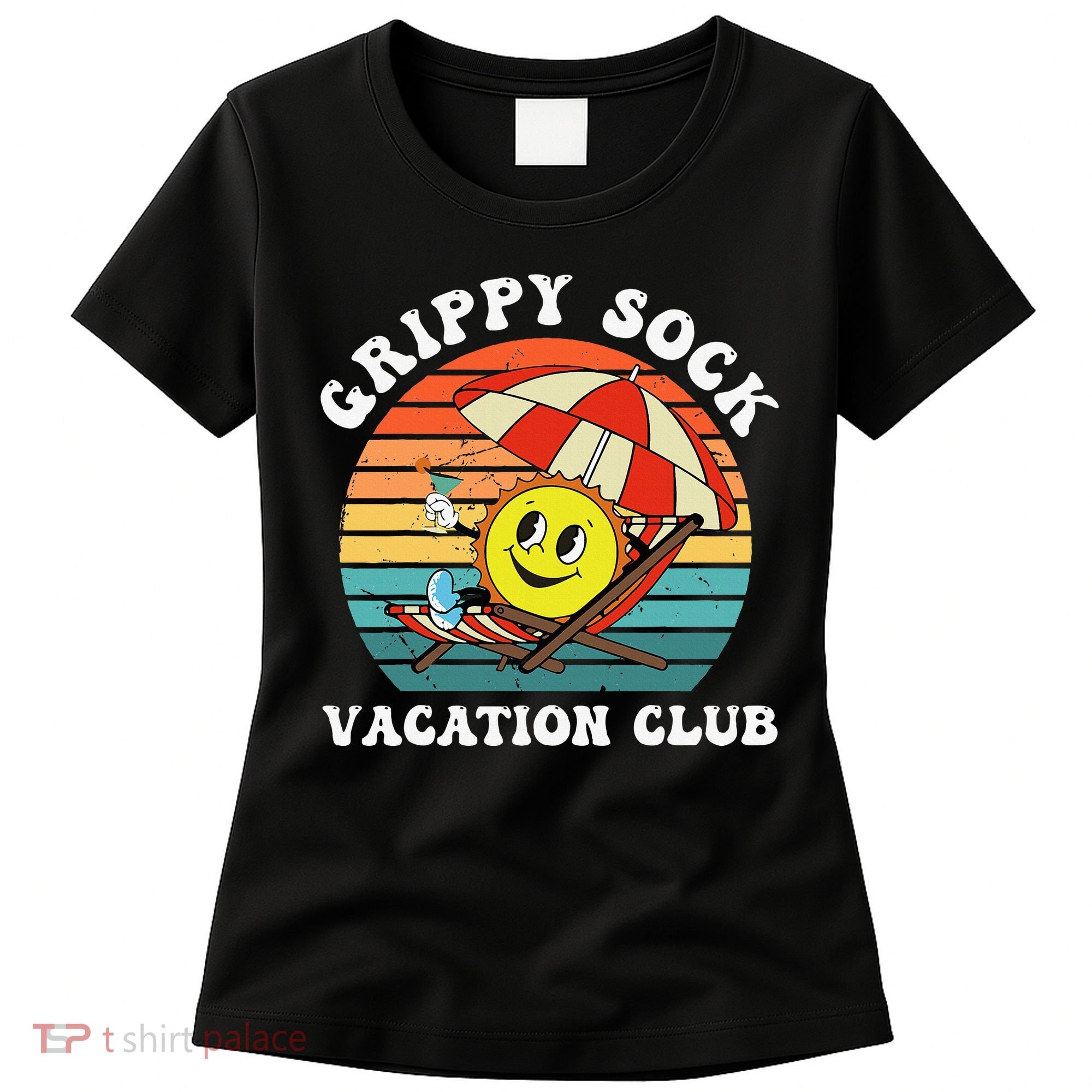 Grippy Sock Vacation Club Funny Women's T-Shirt