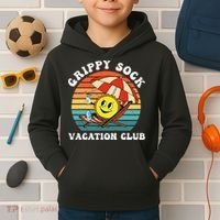 Grippy Sock Vacation Club Funny Kids Hoodie thumb 2