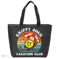 Grippy Sock Vacation Club Funny Tote Bag thumb 0