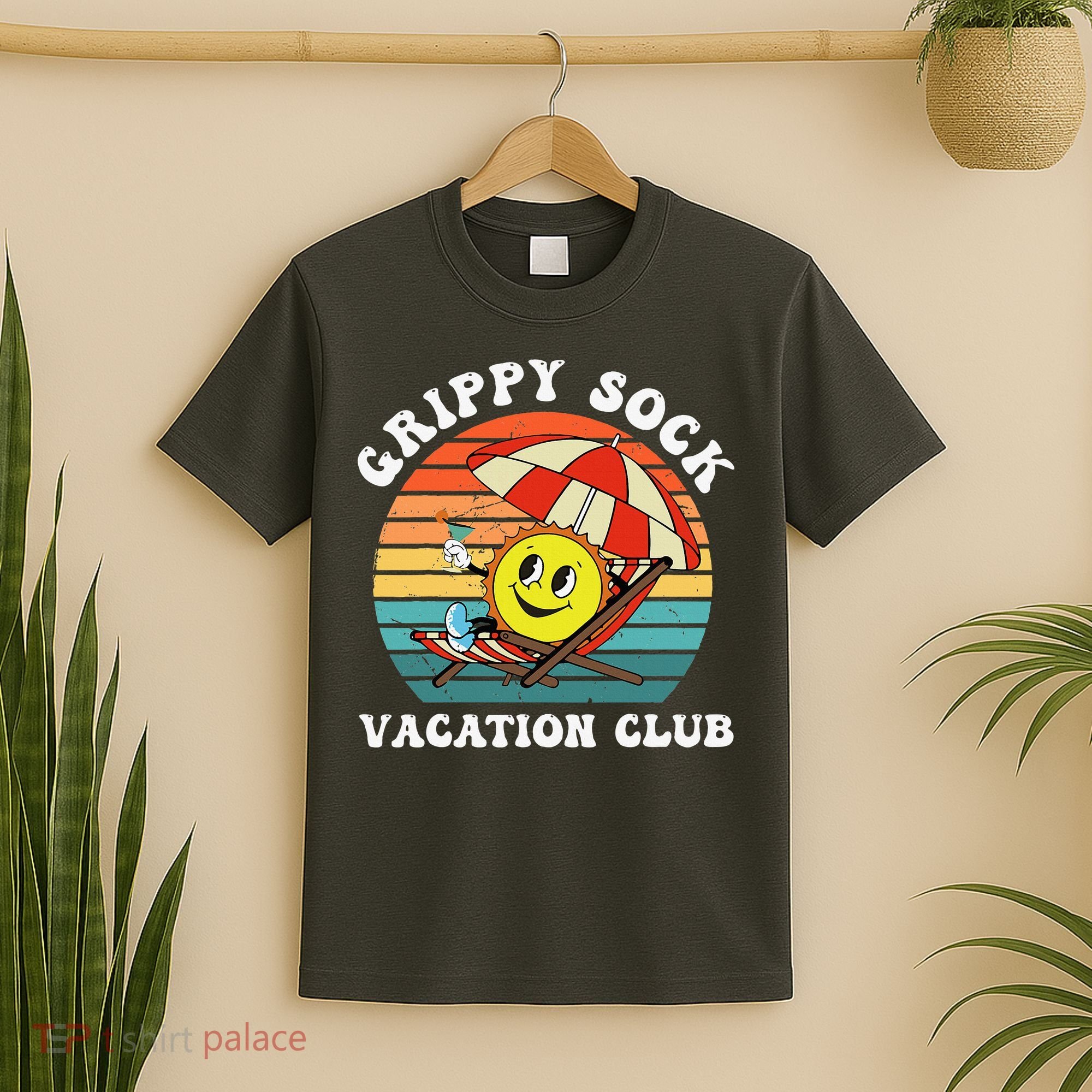 Grippy Sock Vacation Club Funny T-Shirt