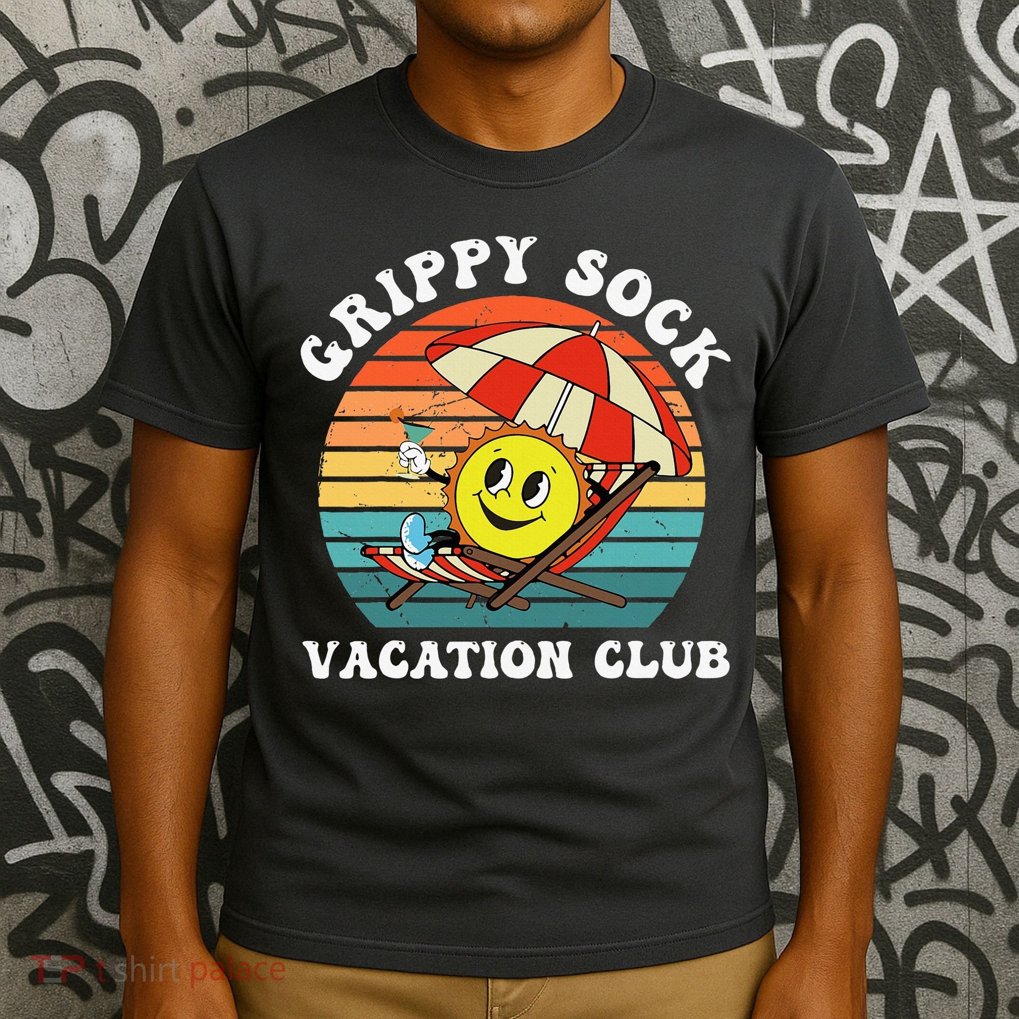 Grippy Sock Vacation Club Funny T-Shirt