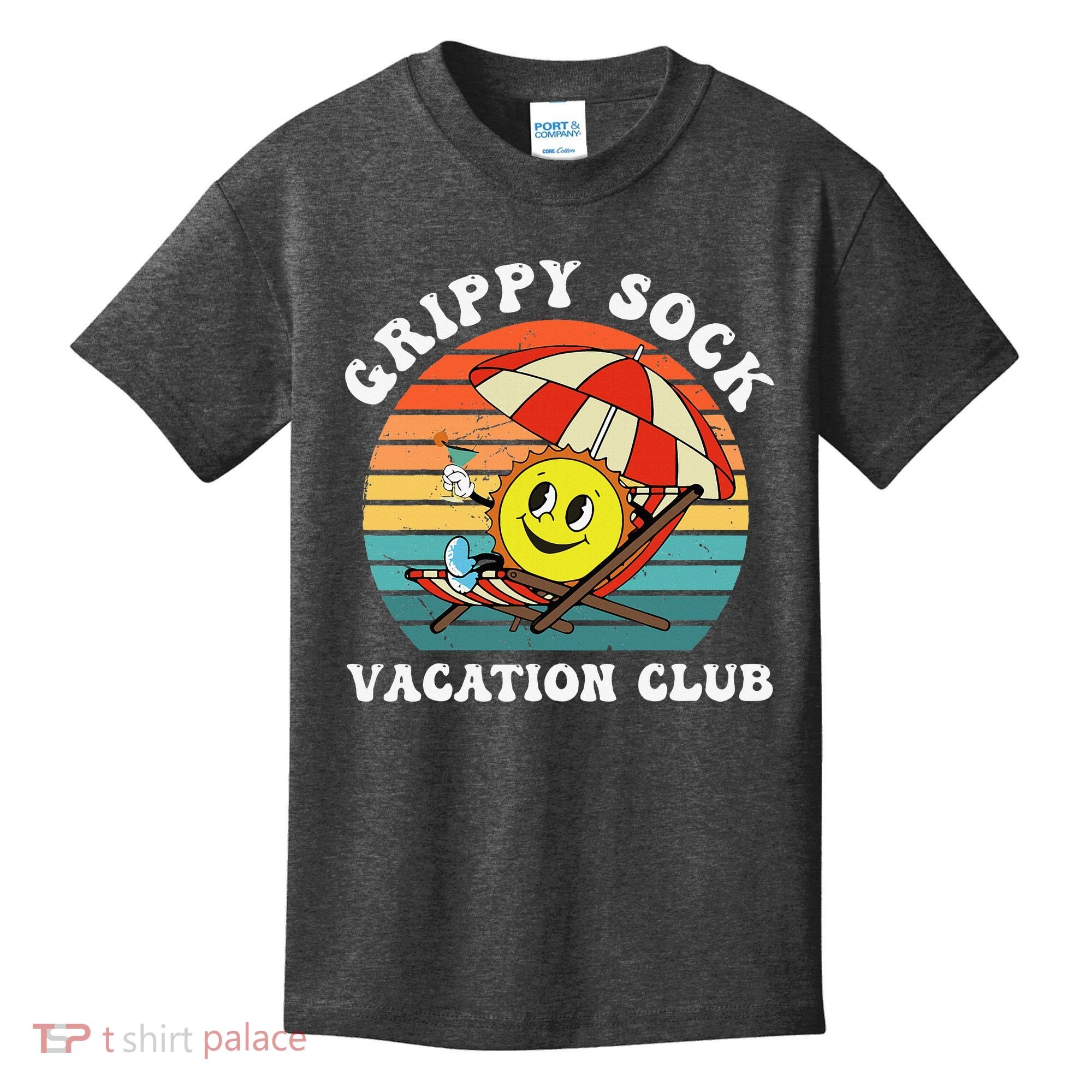 Grippy Sock Vacation Club Funny Kids T-Shirt