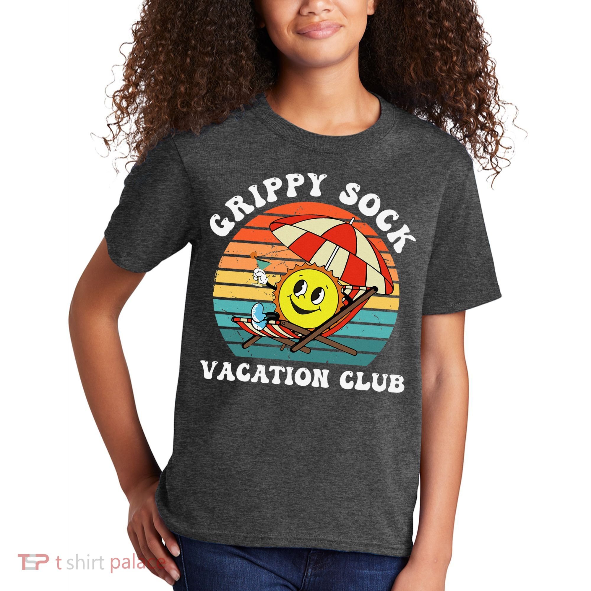 Grippy Sock Vacation Club Funny Kids T-Shirt