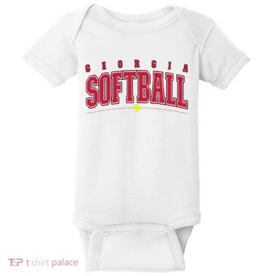 Georgia Softball Vintage Retro Design Baby Bodysuit