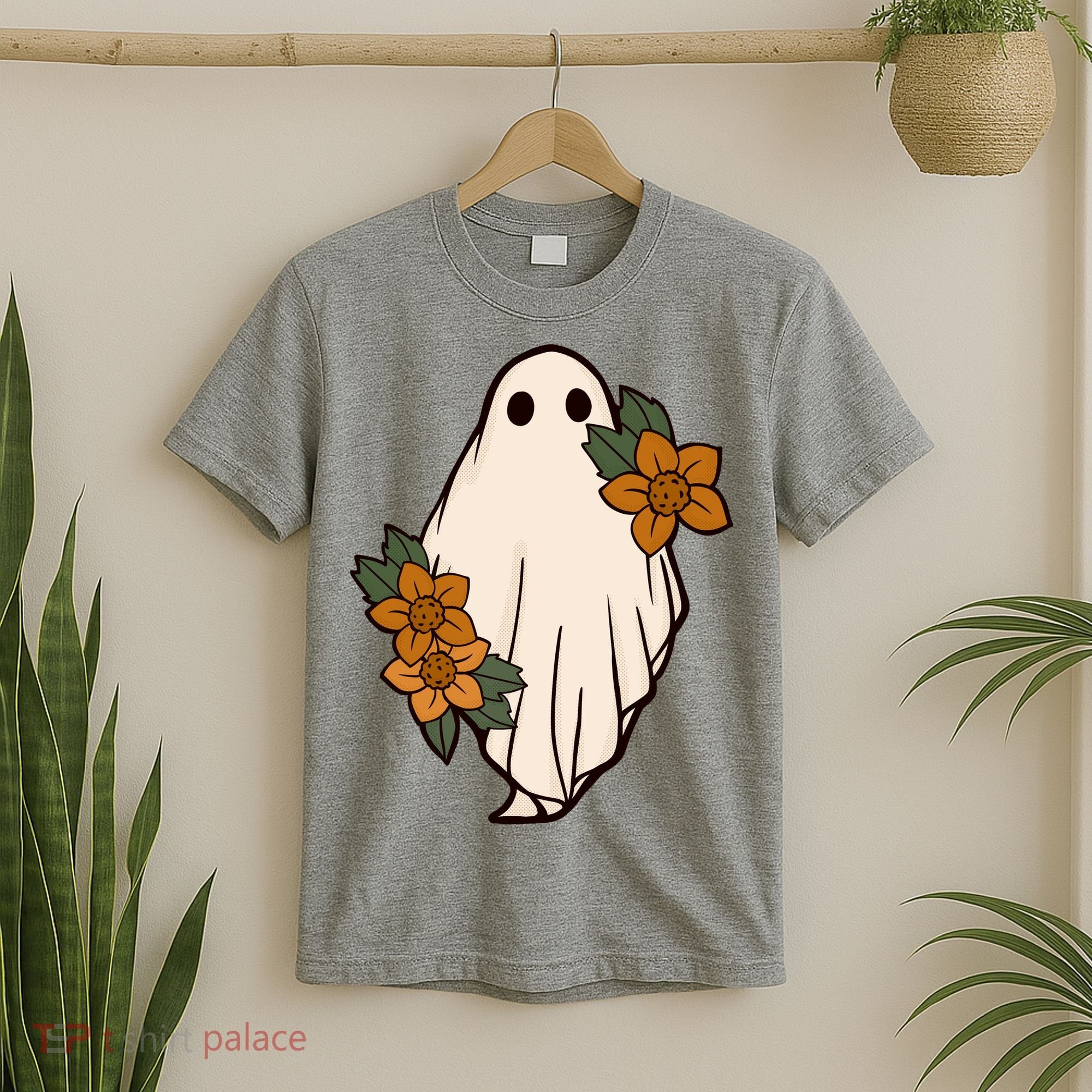 Ghost Sunflower Vintage Halloween T-Shirt