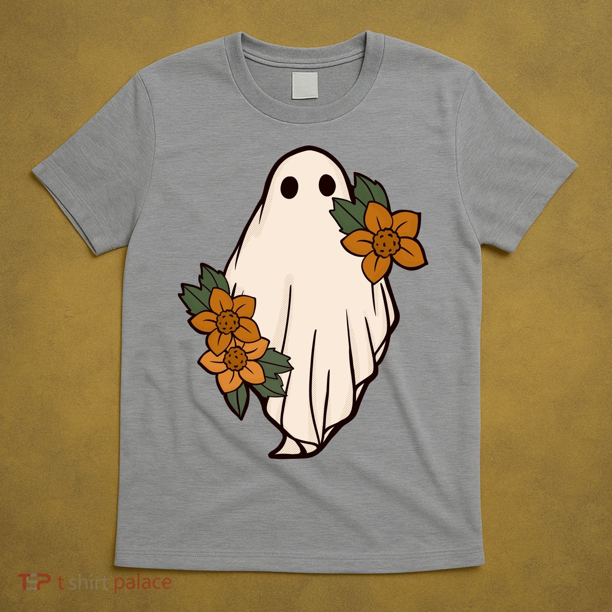 Ghost Sunflower Vintage Halloween T-Shirt