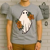 Ghost Sunflower Vintage Halloween T-Shirt thumb 6