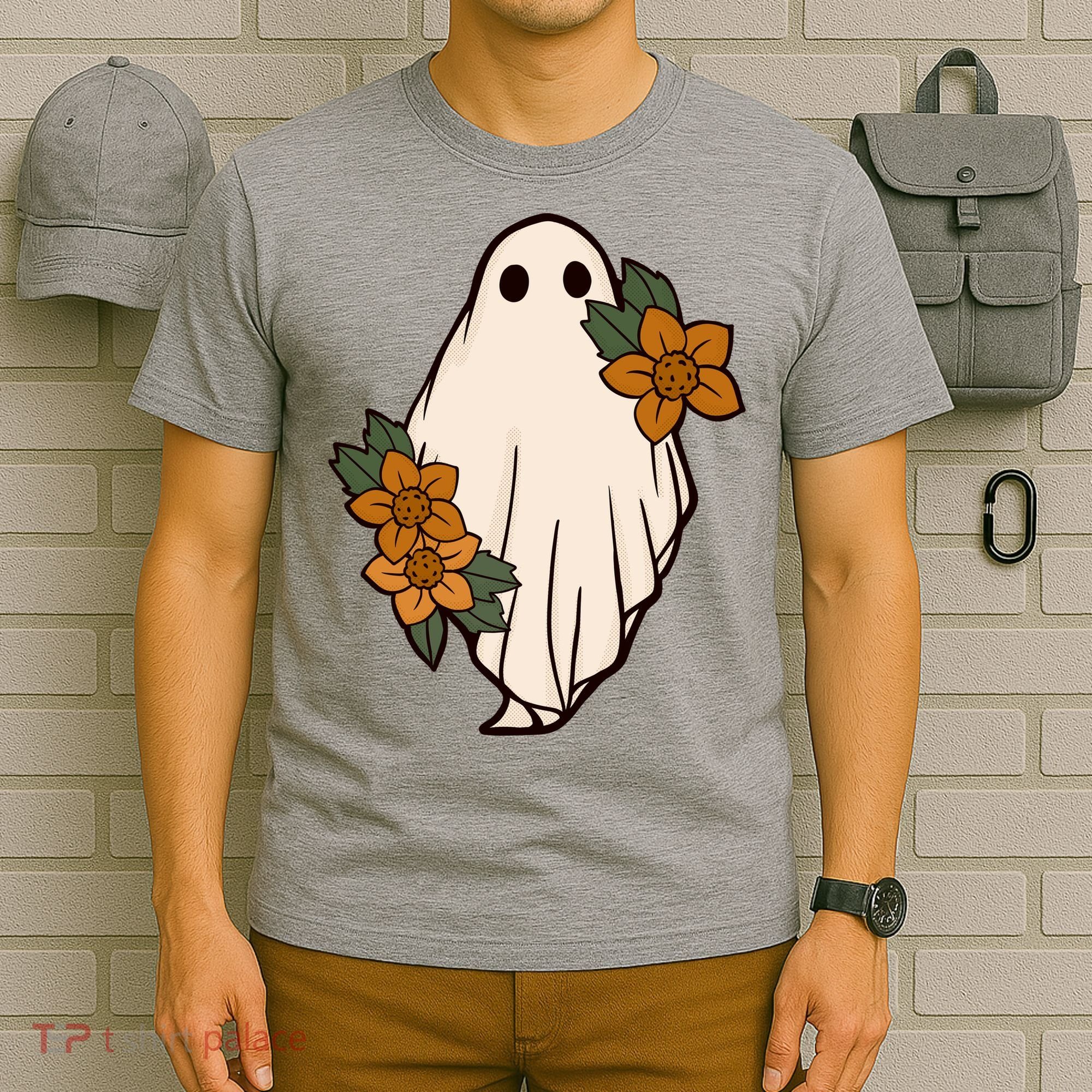 Ghost Sunflower Vintage Halloween T-Shirt