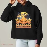 Groovy Summer Vacation Barbados Beach Ladies Heavyweight Boxy Pullover Hoodie thumb 0