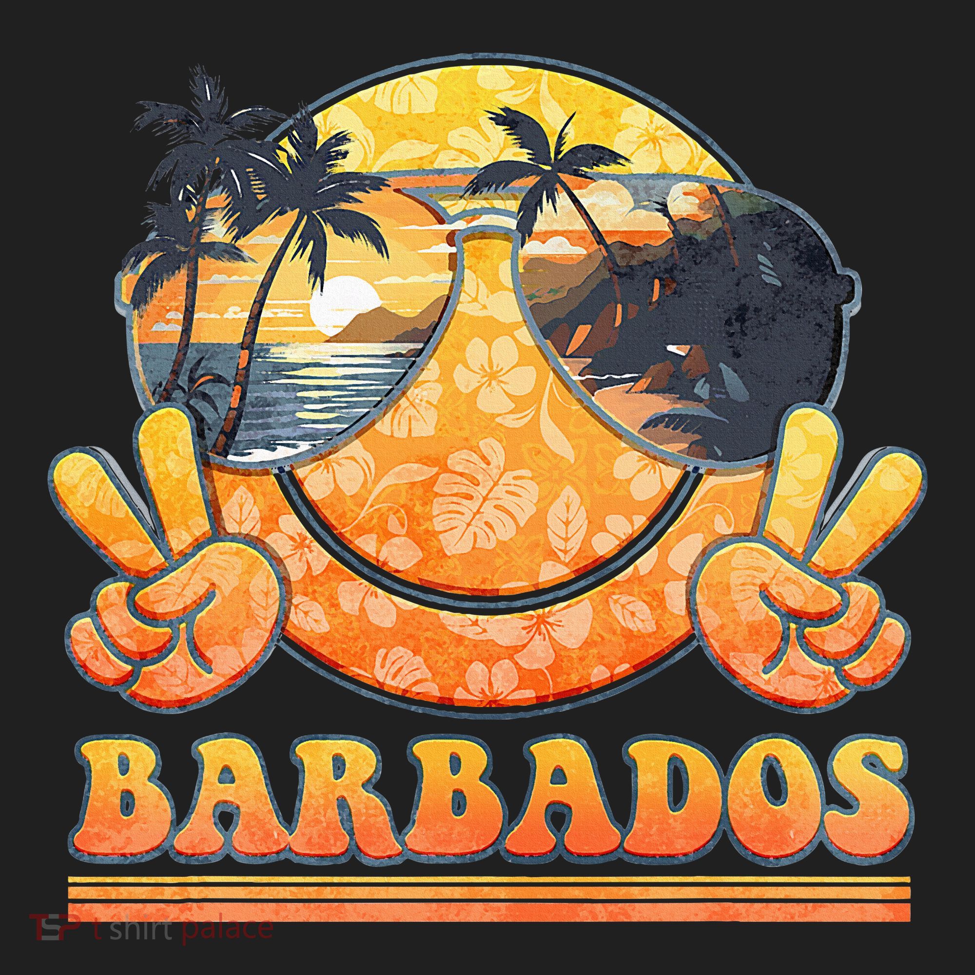 Groovy Summer Vacation Barbados Beach Ladies Heavyweight Boxy Pullover Hoodie