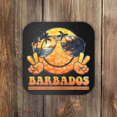 Groovy Summer Vacation Barbados Beach Coaster