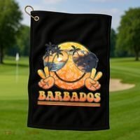 Groovy Summer Vacation Barbados Beach Golf Towel thumb 1