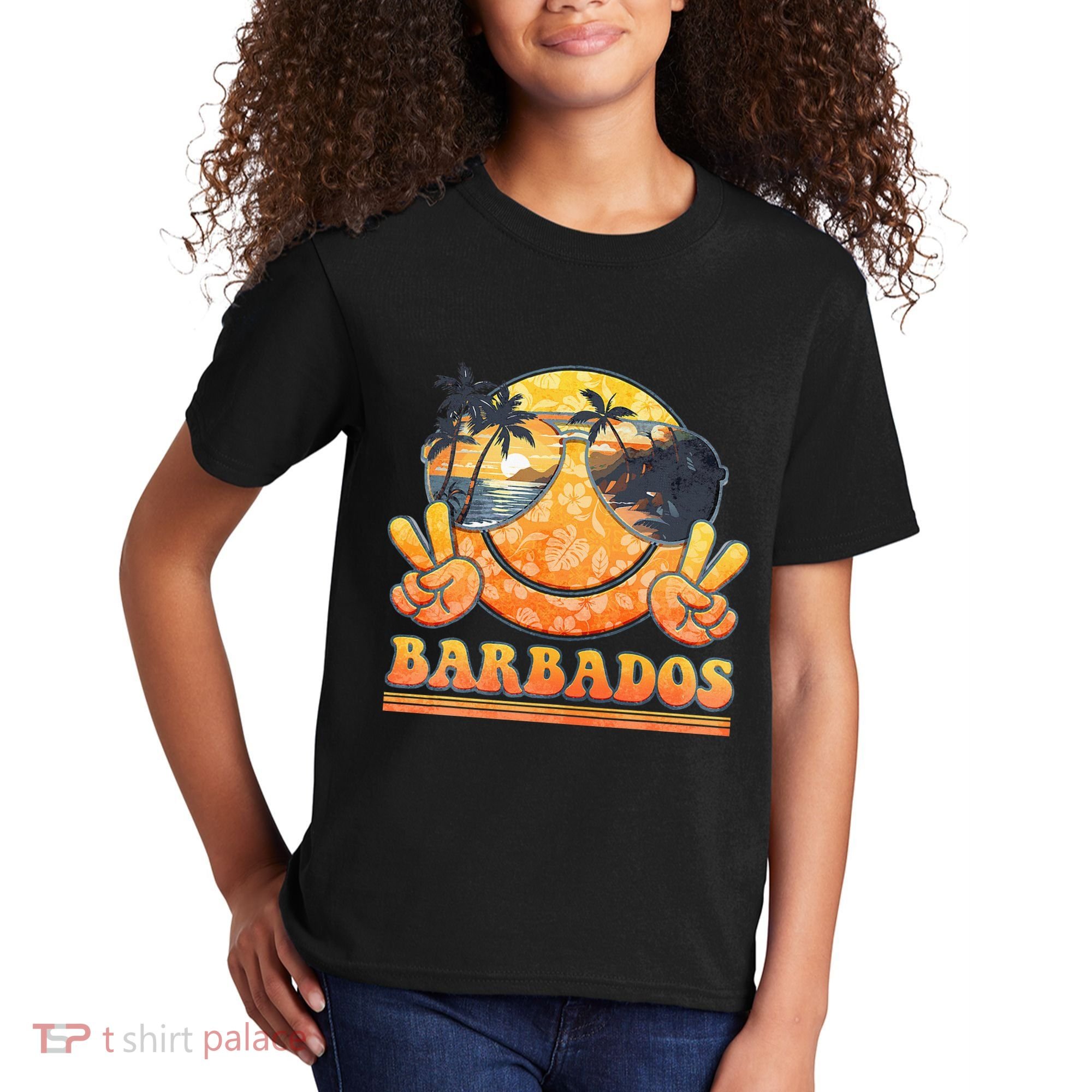 Groovy Summer Vacation Barbados Beach Kids T-Shirt