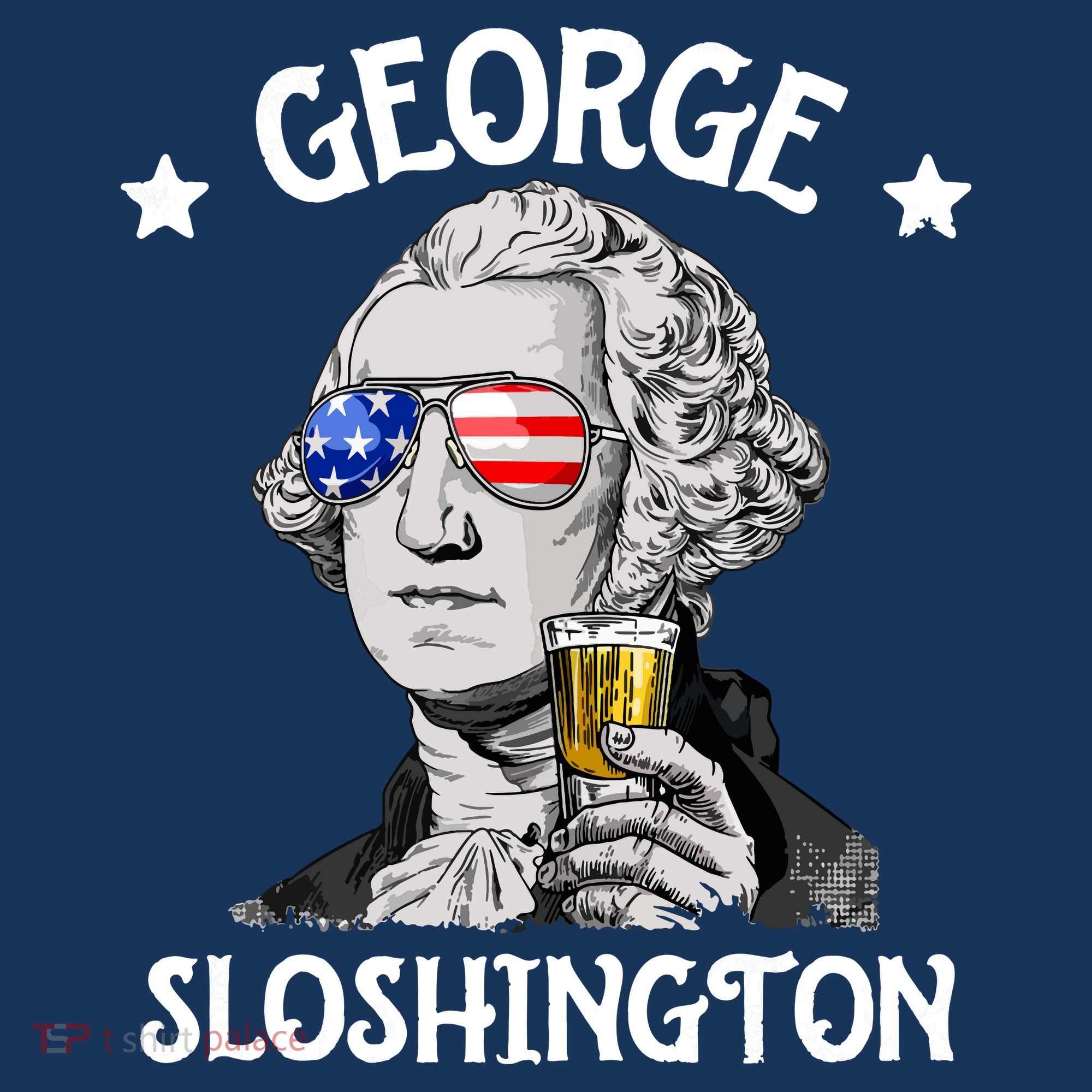 George Sloshington Washington 4th Of July USA Flag Women's Hoodie