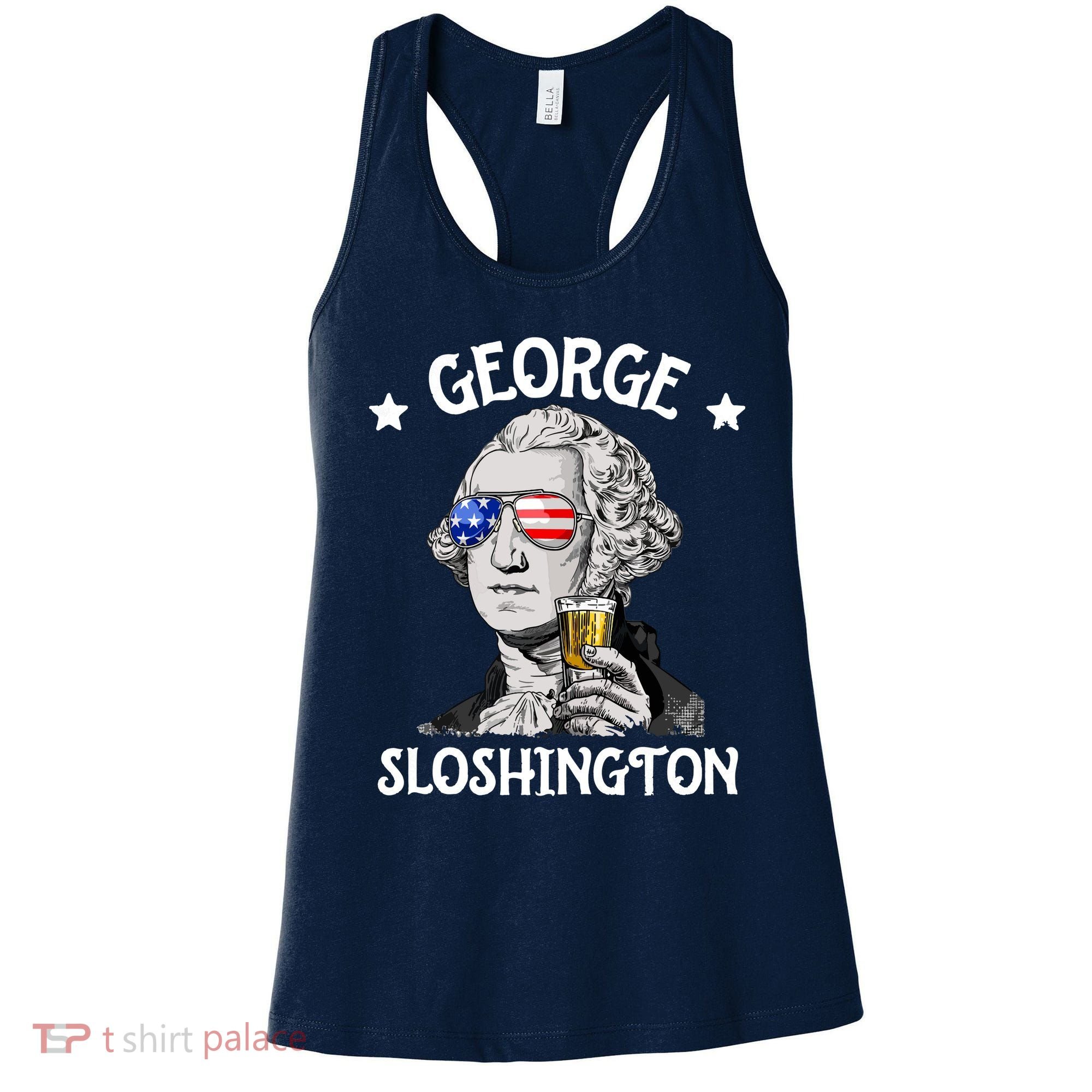 George Sloshington Washington 4th Of July USA Flag Women's Tank Top