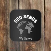 God Sends We Serve Christian Missionary Gifts Missions Trip Coaster thumb 0