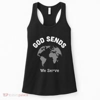God Sends We Serve Christian Missionary Gifts Missions Trip Women's Tank Top thumb 0