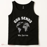 God Sends We Serve Christian Missionary Gifts Missions Trip Tank Top thumb 2
