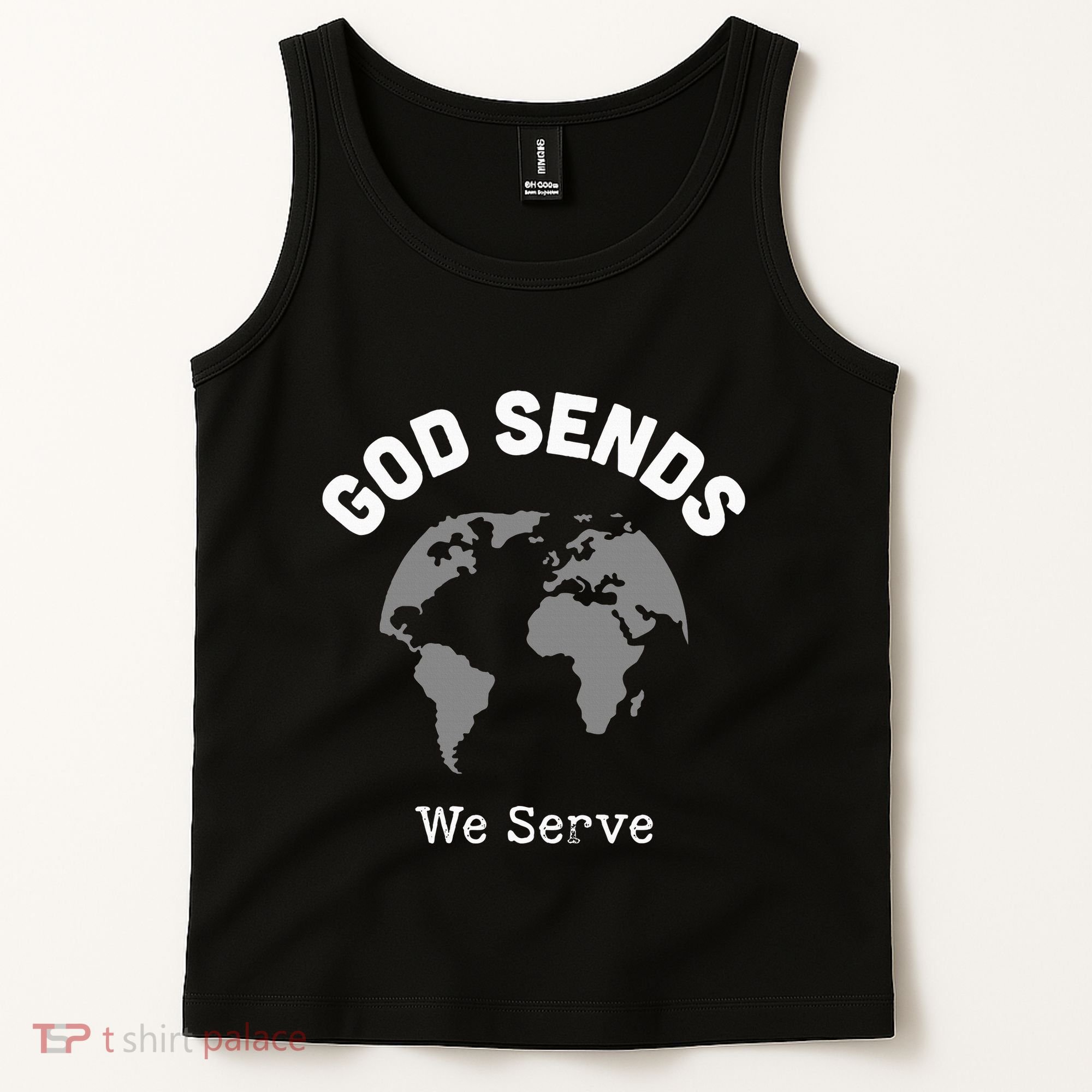 God Sends We Serve Christian Missionary Gifts Missions Trip Tank Top