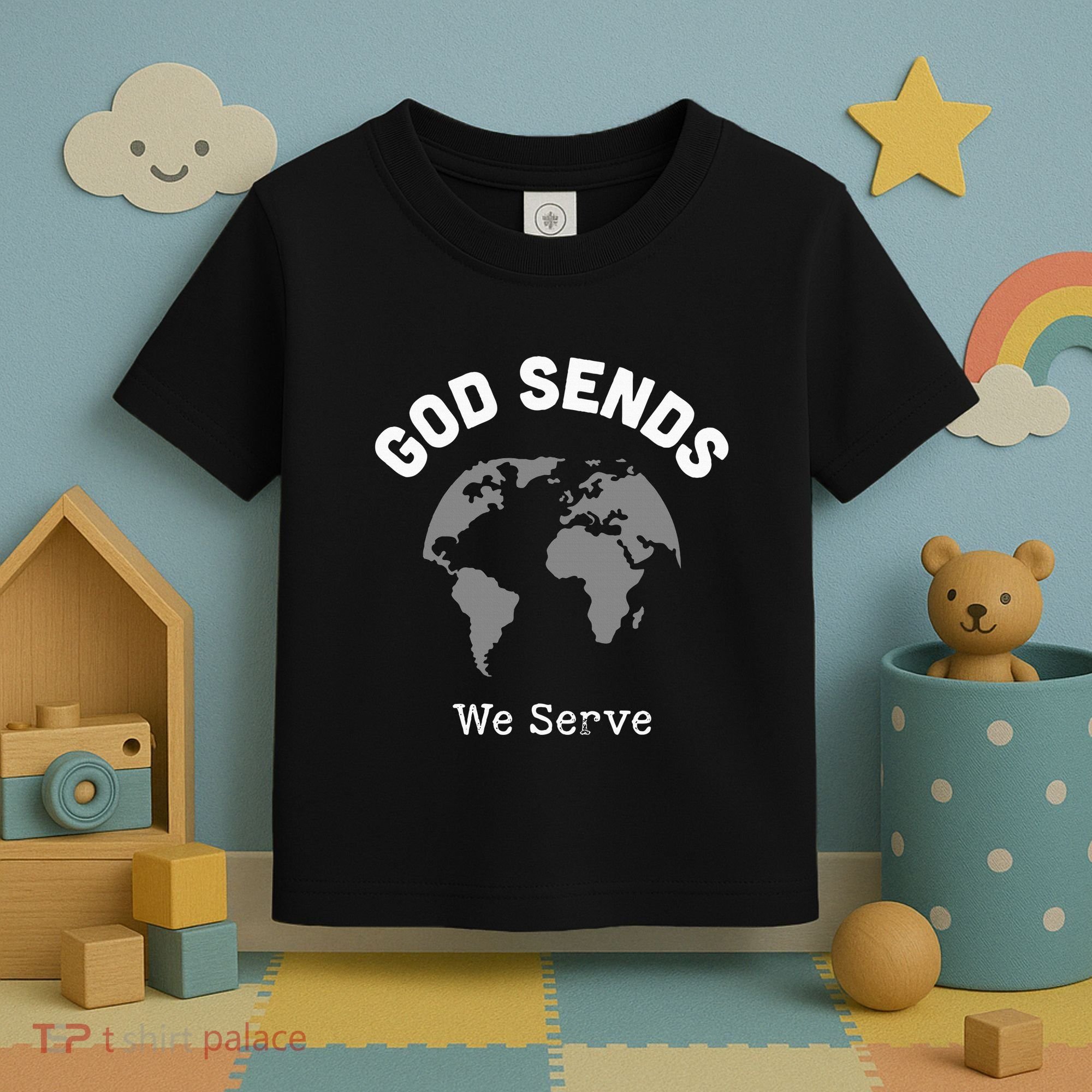 God Sends We Serve Christian Missionary Gifts Missions Trip Toddler T-Shirt