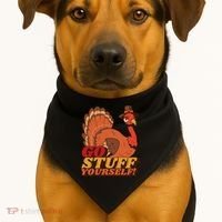 Go Stuff Yourself Funny Thanksgiving USA-Made Doggie Bandana thumb 1