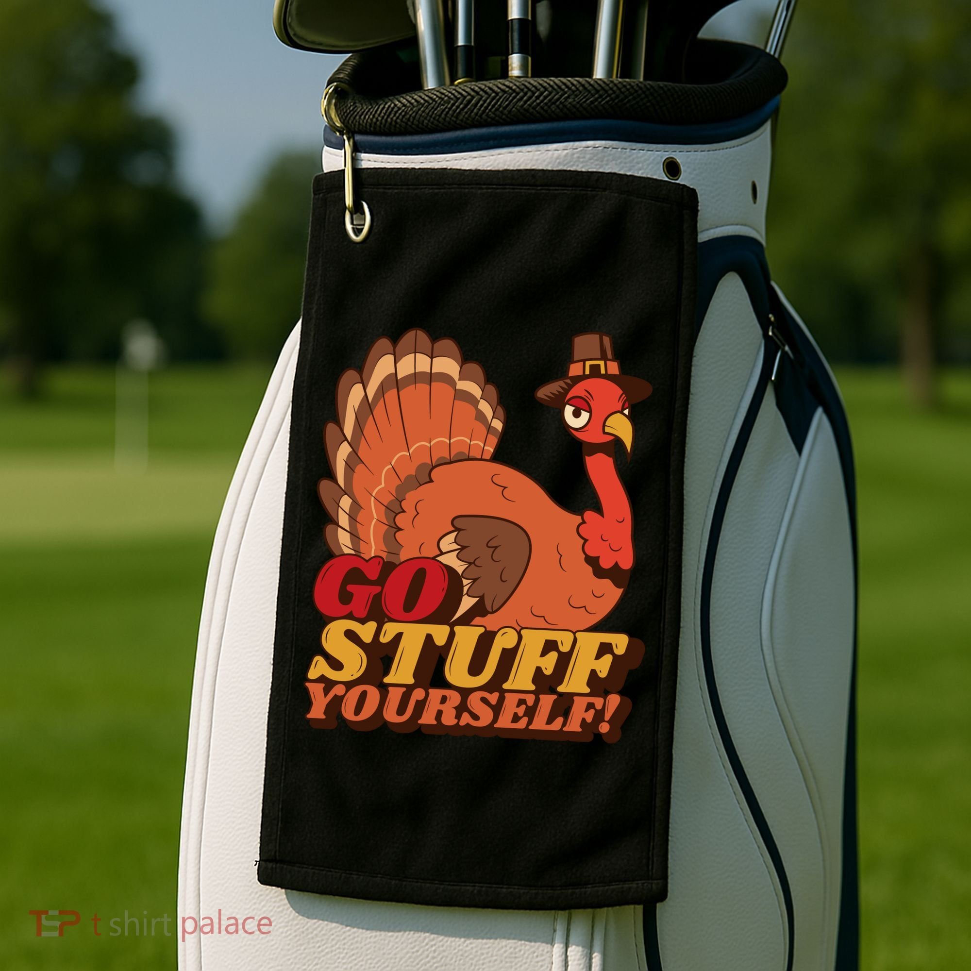 Go Stuff Yourself Funny Thanksgiving Golf Towel