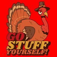 Go Stuff Yourself Funny Thanksgiving Santa Hat thumb 1