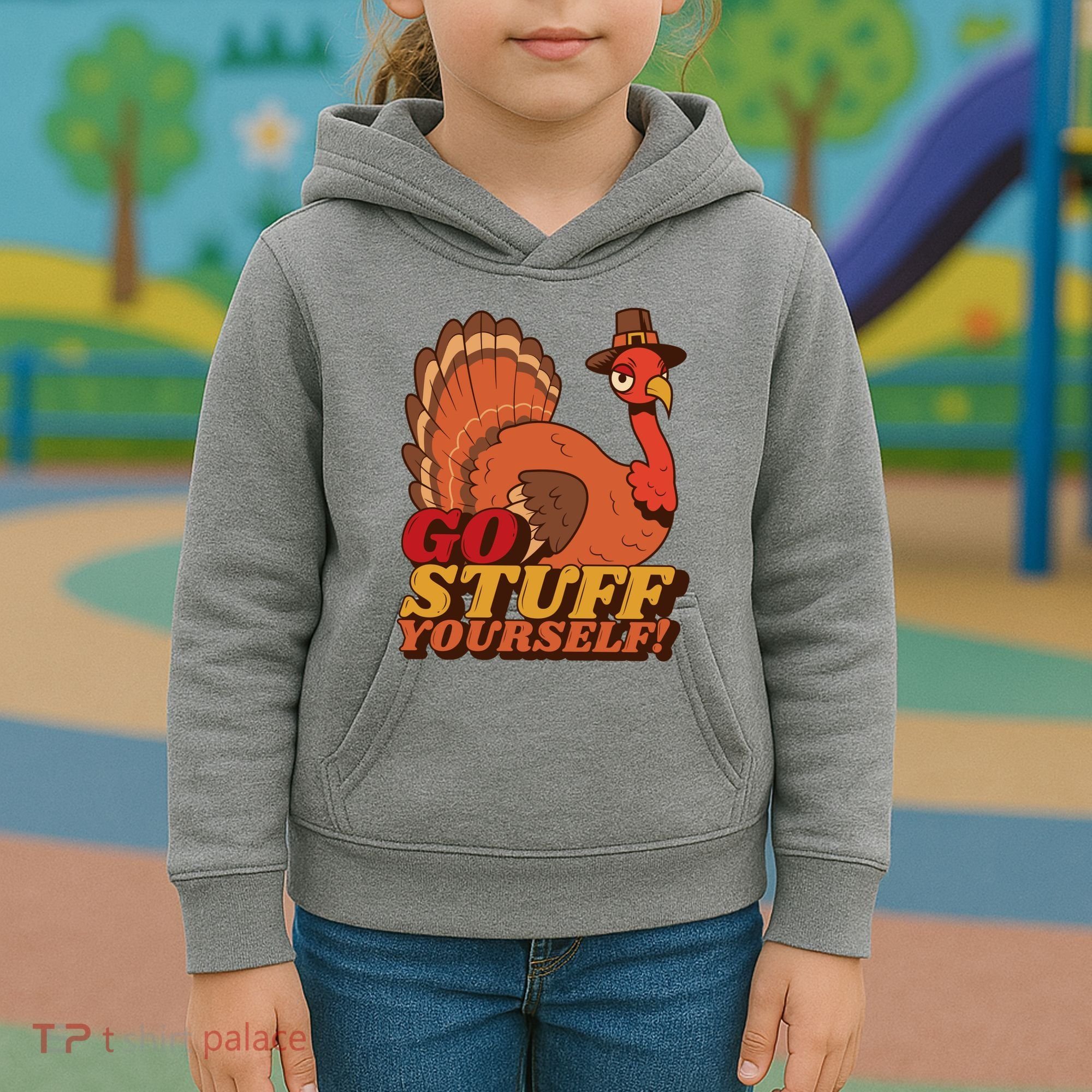 Go Stuff Yourself Funny Thanksgiving Kids Hoodie