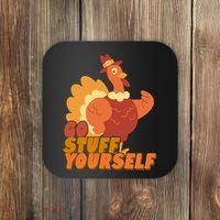 Go Stuff Yourself Funny Thanksgiving Turkey Holiday Coaster thumb 0