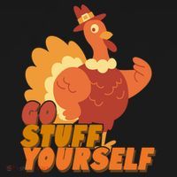 Go Stuff Yourself Funny Thanksgiving Turkey Holiday Coaster thumb 2