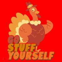 Go Stuff Yourself Funny Thanksgiving Turkey Holiday Santa Hat thumb 1