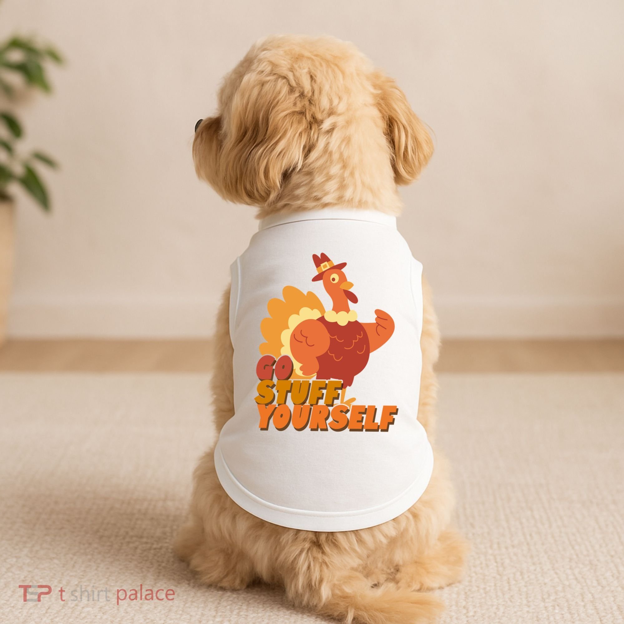 Go Stuff Yourself Funny Thanksgiving Turkey Holiday Doggie Tank