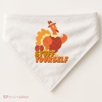 Go Stuff Yourself Funny Thanksgiving Turkey Holiday USA-Made Doggie Bandana thumb 0