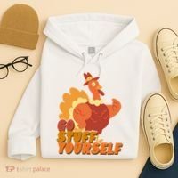 Go Stuff Yourself Funny Thanksgiving Turkey Holiday Hoodie thumb 4