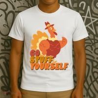 Go Stuff Yourself Funny Thanksgiving Turkey Holiday T-Shirt thumb 3
