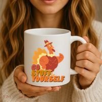 Go Stuff Yourself Funny Thanksgiving Turkey Holiday Coffee Mug thumb 3