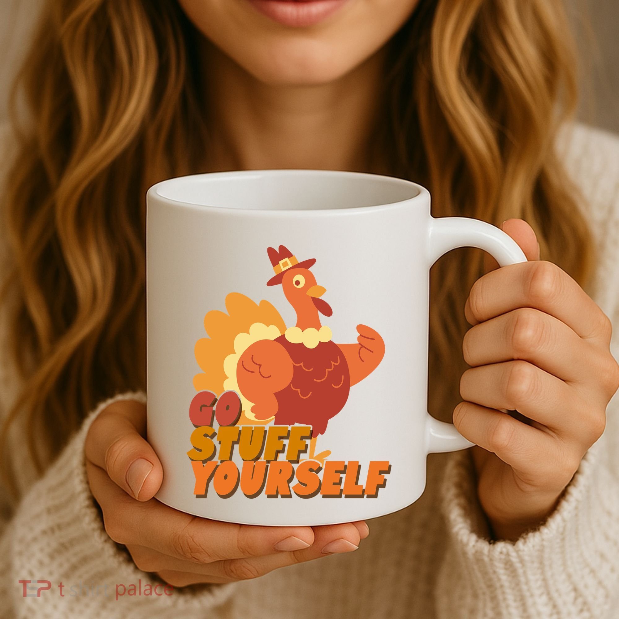 Go Stuff Yourself Funny Thanksgiving Turkey Holiday Coffee Mug