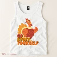 Go Stuff Yourself Funny Thanksgiving Turkey Holiday Tank Top thumb 2