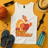 Go Stuff Yourself Funny Thanksgiving Turkey Holiday Tank Top thumb 4