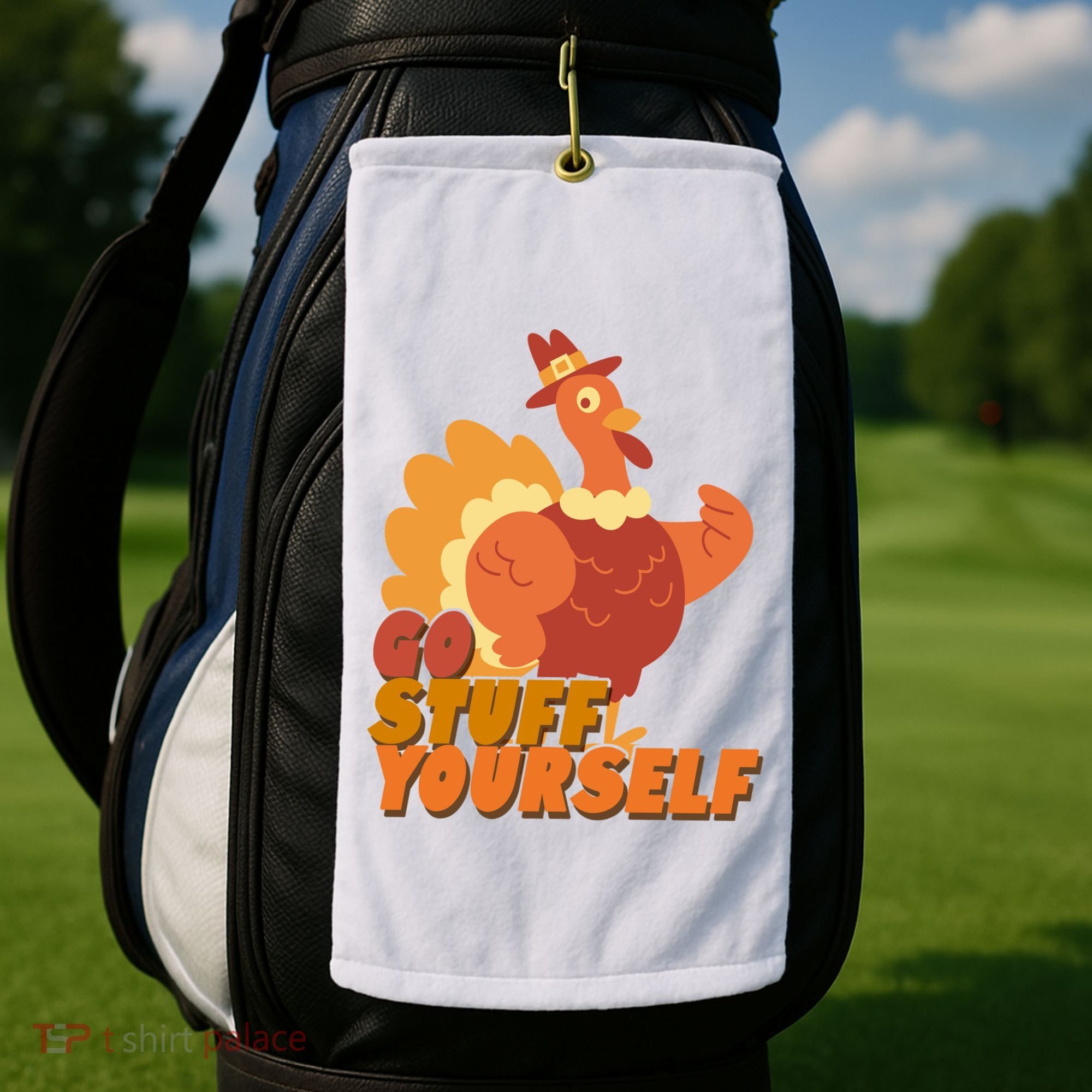 Go Stuff Yourself Funny Thanksgiving Turkey Holiday Golf Towel