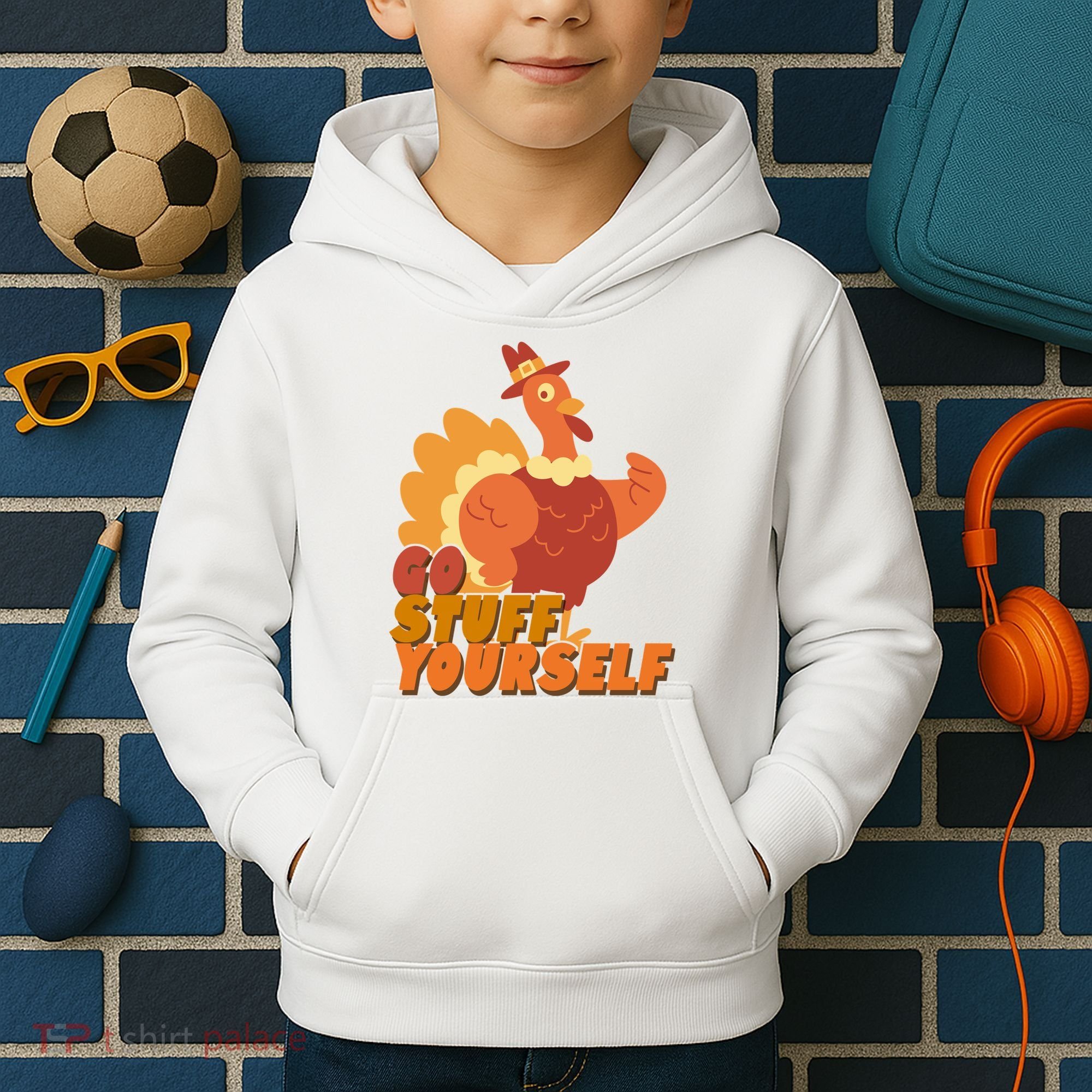 Go Stuff Yourself Funny Thanksgiving Turkey Holiday Kids Hoodie