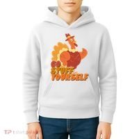 Go Stuff Yourself Funny Thanksgiving Turkey Holiday Kids Hoodie thumb 4