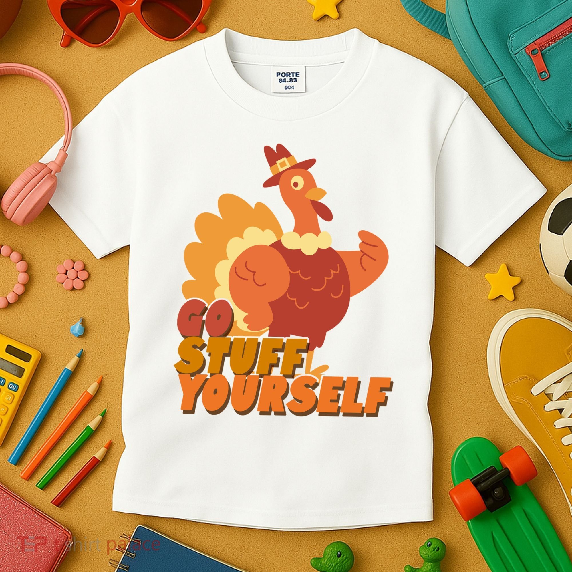 Go Stuff Yourself Funny Thanksgiving Turkey Holiday Kids T-Shirt