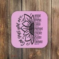 God Says You Are Sunflower Leopard Christian Believers God Coaster thumb 0