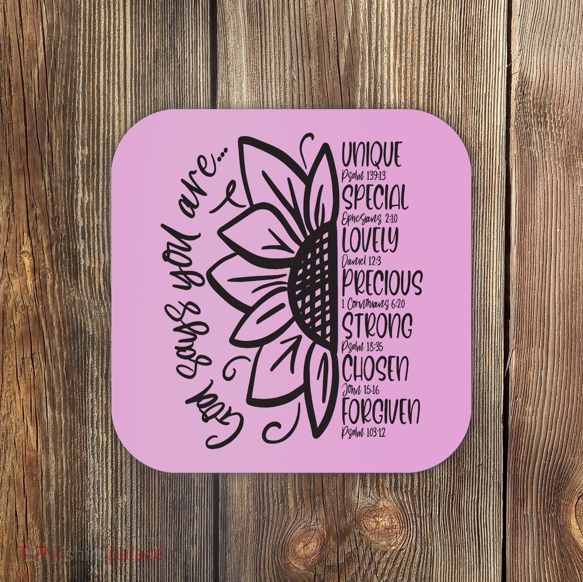 God Says You Are Sunflower Leopard Christian Believers God Coaster
