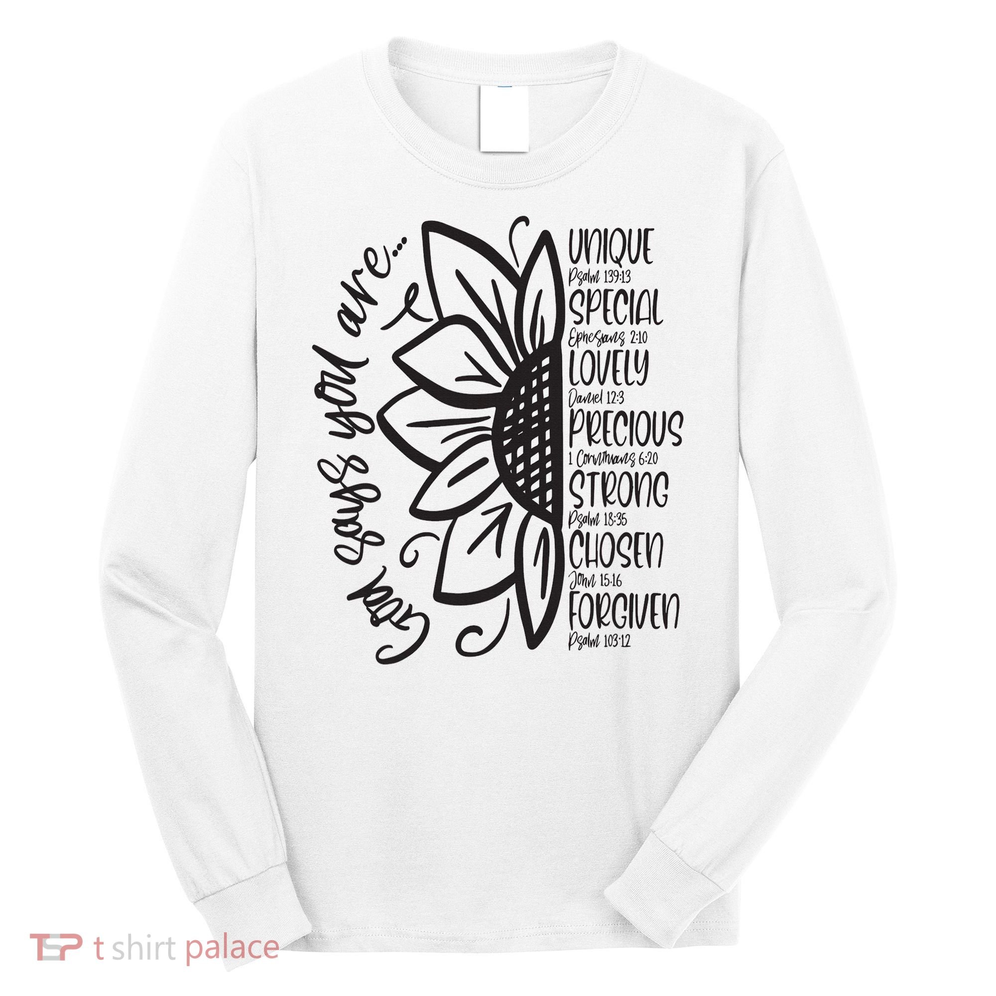 God Says You Are Sunflower Leopard Christian Believers God Long Sleeve Shirt
