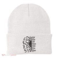 God Says You Are Sunflower Leopard Christian Believers God Beanie thumb 0