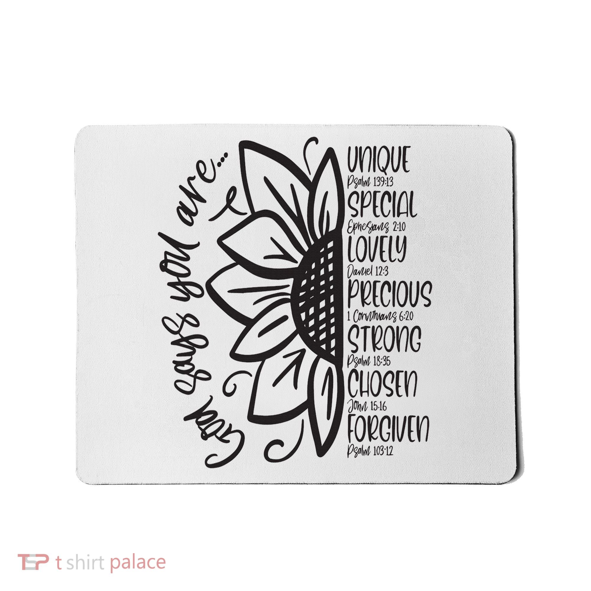God Says You Are Sunflower Leopard Christian Believers God Mousepad