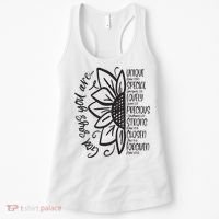God Says You Are Sunflower Leopard Christian Believers God Women's Tank Top thumb 0
