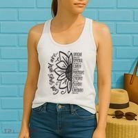 God Says You Are Sunflower Leopard Christian Believers God Women's Tank Top thumb 2